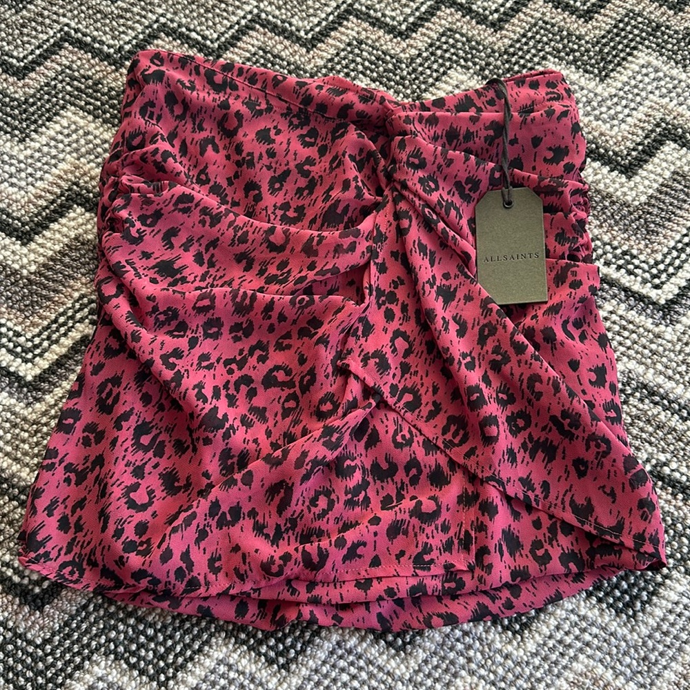 ALL SAINT pink leopard skirt brand new w tags